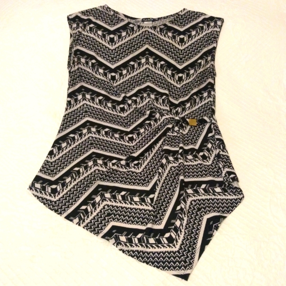 FIG & BLU Women's Top Size M - black/white